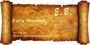 Egry Benedek névjegykártya